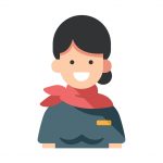 Woman with air hostess uniform vector illustration in flat color design